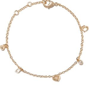 Coach Gold Heart Charm Bracelet